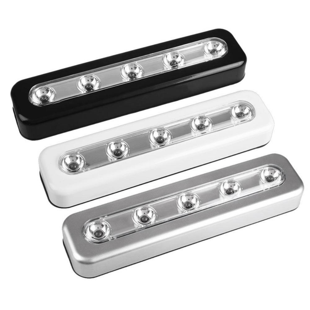 Мини светодиодная лента на батарейках, тройной нажимной светильник, кухонная и спальная магнитная настенная лампа, для помещений