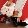 Fashion Cute Cartoon Pattern Soft Plush Slippers Women Indoor Non Slip Warm House Slippers Woman Black White Fuzzy Comfort Winter Shoes