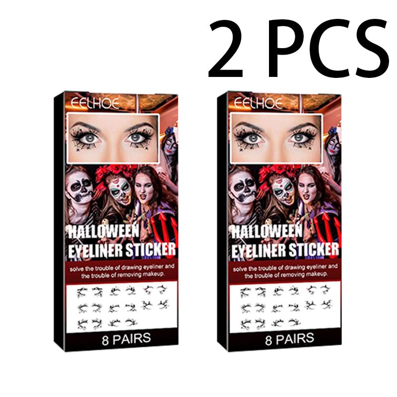 EELHOE Наклейки для подводки глаз на Хэллоуин, ужасная мода, вечеринка, макияж, инструменты, летучая мышь, паук, украшение, подводка для глаз, тени для век, наклейки