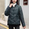 Женское однотонное теплое хлопковое пальто с воротником-стойкой и длинными рукавами и карманами, хлопковая куртка