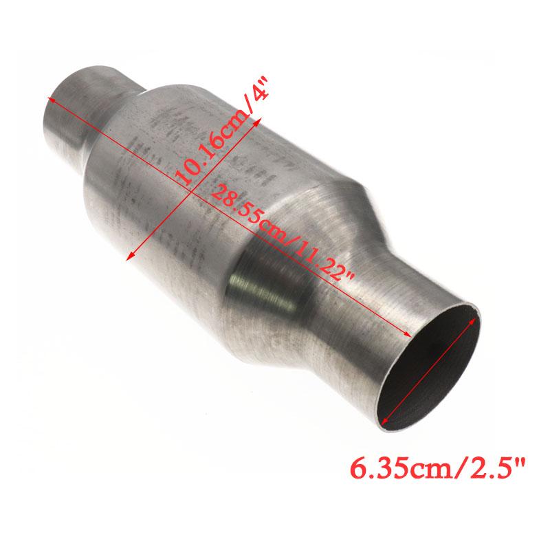 Universal 2.5" 6.3cm Car Catalytic Converter High Flow Stainless Steel Exhaust Catalytic Converter Engine Accessorie