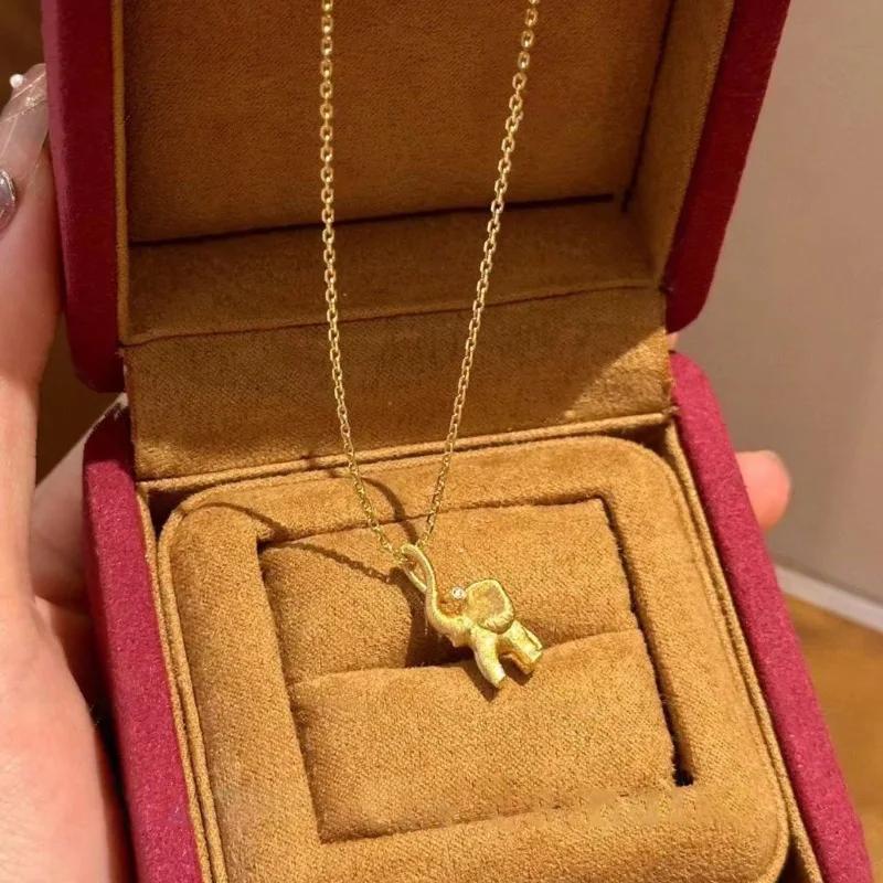 Ретро Жемчужный Тыква Листья Стереоскопический Маленький Слон Подвесной Светильник Роскошный Изысканный Брашированный Крафт Ожерелья Изысканный Циркон