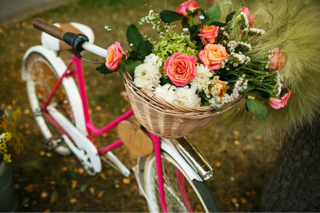 Wicker basket carrier, bicycle basket for handlebars, spacious and strong