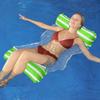 New Inflatable Floating Row Foldable Inflatable Lounge Chair Floating Bed Striped Net Floating Drainage Swimming Pool Hammock