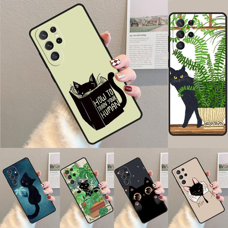 Черный кот Чехол для телефона Cover Для Samsung Galaxy S24 S25 Ultra S21 S22 Ultra S10E Note 10 Plus Note 20 FE S23