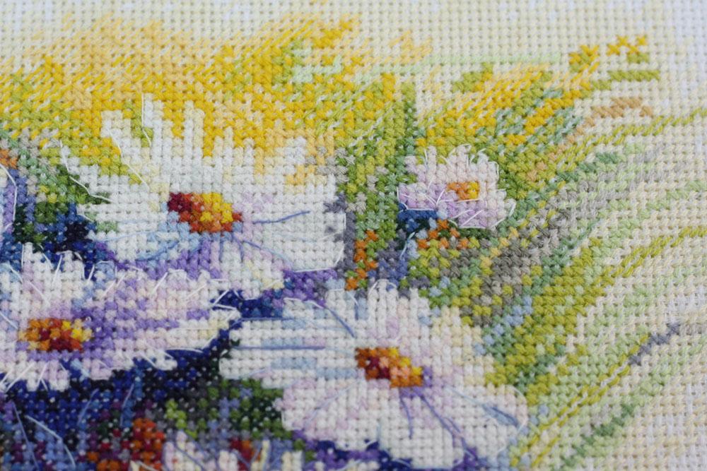 Cross Stitch Kit Abris Art Flowers On a White Background