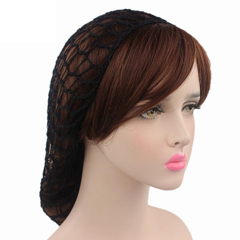 Сплошной цветной шарф, ночной чехол, тюрбан, женская сетка для волос, вязаная крючком шапка