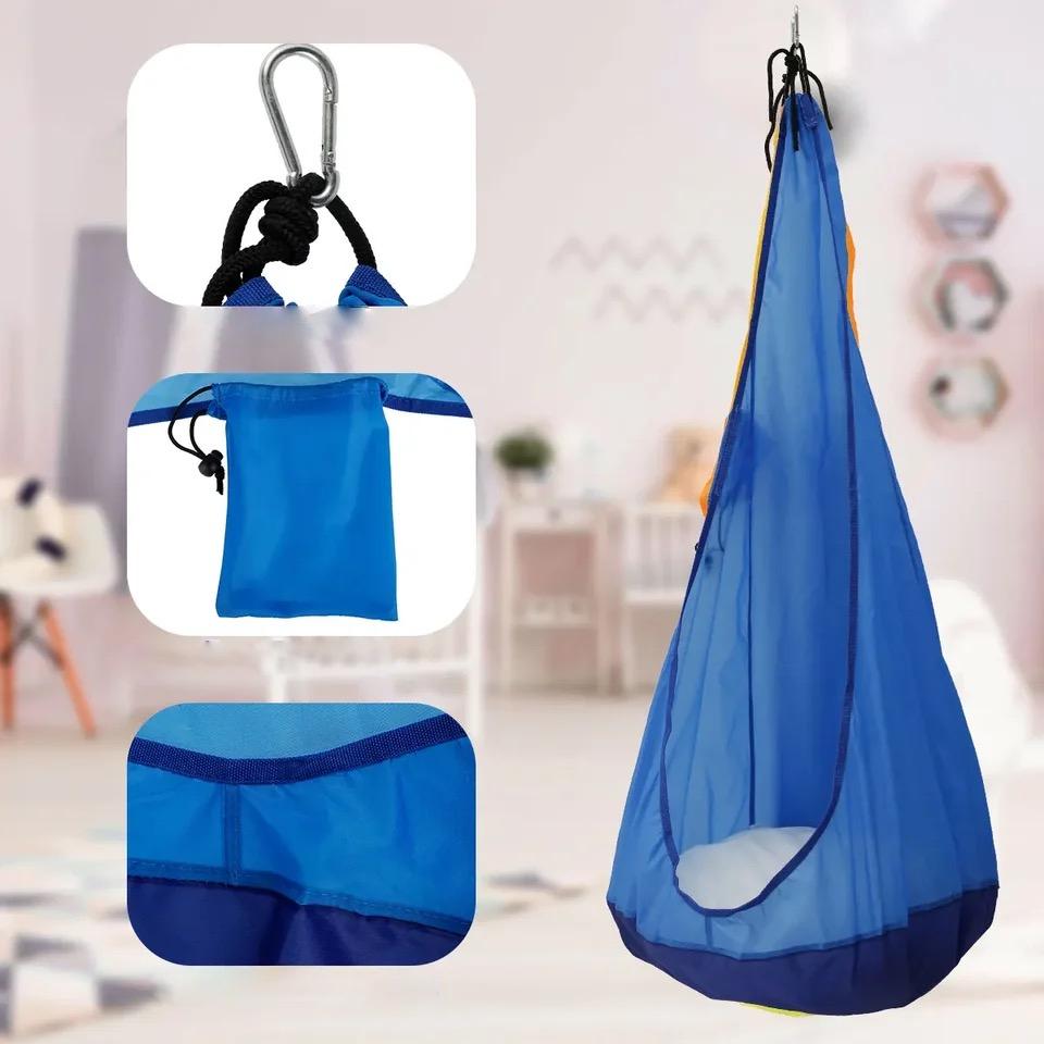 Garden Swing Cocoon For Children Hanging Chair For Room Blue