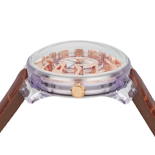 TENDENCE Men's KINGDOME Watch TY023003-BRLE-AM, Quartz Movement, 5 ATM Water Resistance, Mineral Glass, White Dial, Synthetic Resin [Parallel Import]