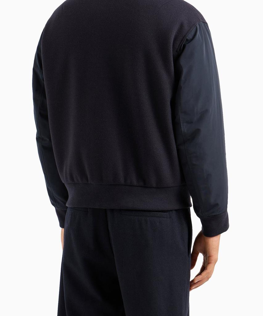 Armani Exchange Men'S Embroidered Logo Two-Way Zip-Up Blouson_Navy A414310018