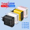 EU/US/UK Plug 4 In 1 PD25W Fast Charger For iPhone Samsung Xiaomi Oppo Mobile Phone Adapter