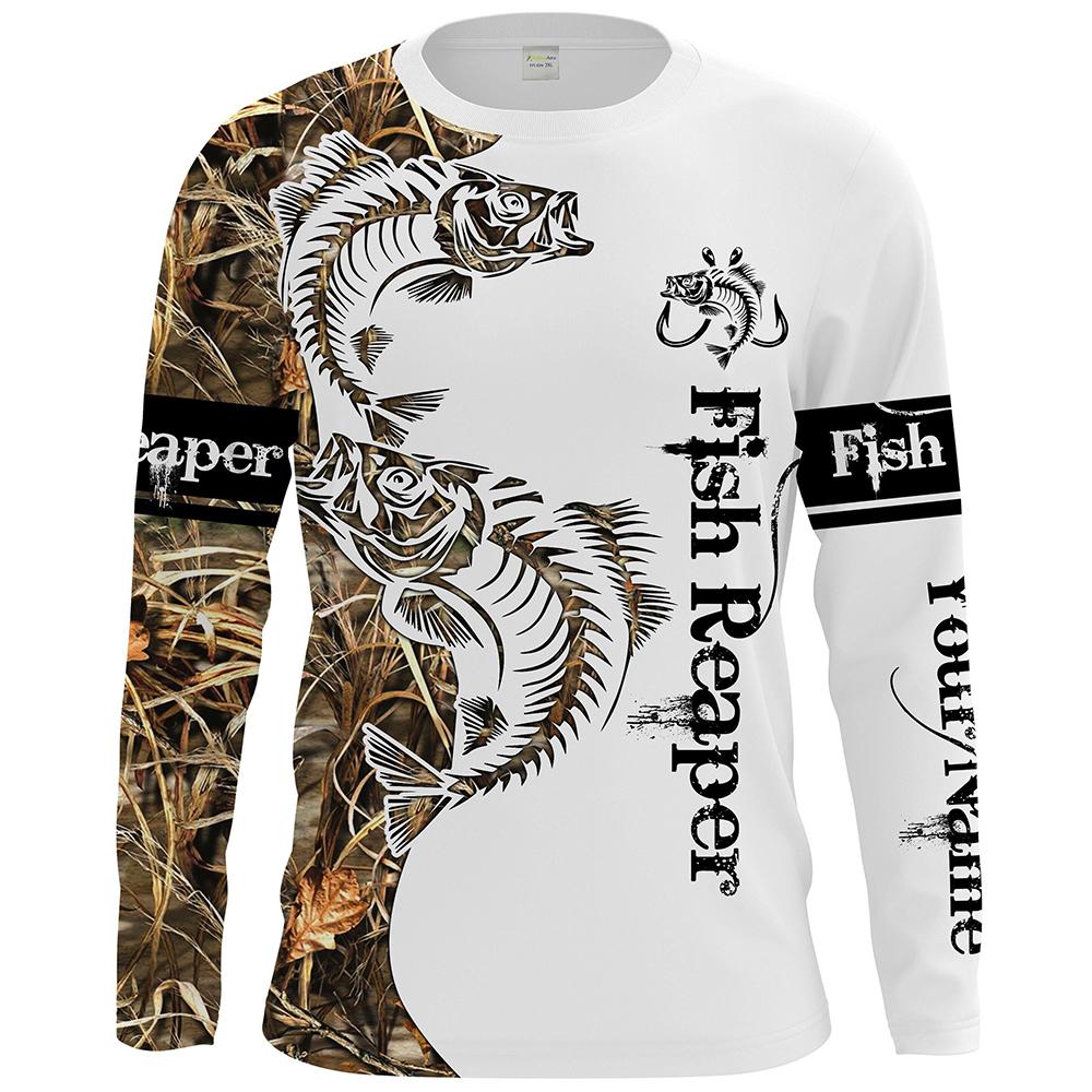 Men's Outdoor Fishing T-shirt Round Neck 3D Printed Long Sleeved Shirts