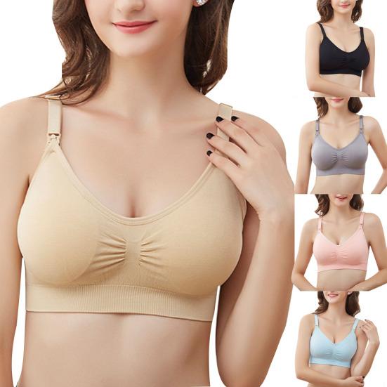 Бюстгальтер для беременных и кормящих женщин, сплошной цвет, беспроводное нижнее белье для грудного вскармливания