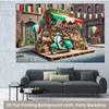 The Italian themed street market background fabric is perfect for families, gardens, and courtyard anniversary celebrations