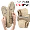 1/2/4 Pairs Soft Plush Wool Felt Insoles Heat Pad Winter Warm Shoes Cushion  Keep Foot Warm