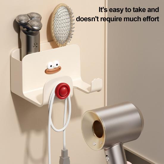Стойка для хранения фена, настенный органайзер с крючком, простая в установке самоклеящаяся вешалка для фена, настенная стойка
