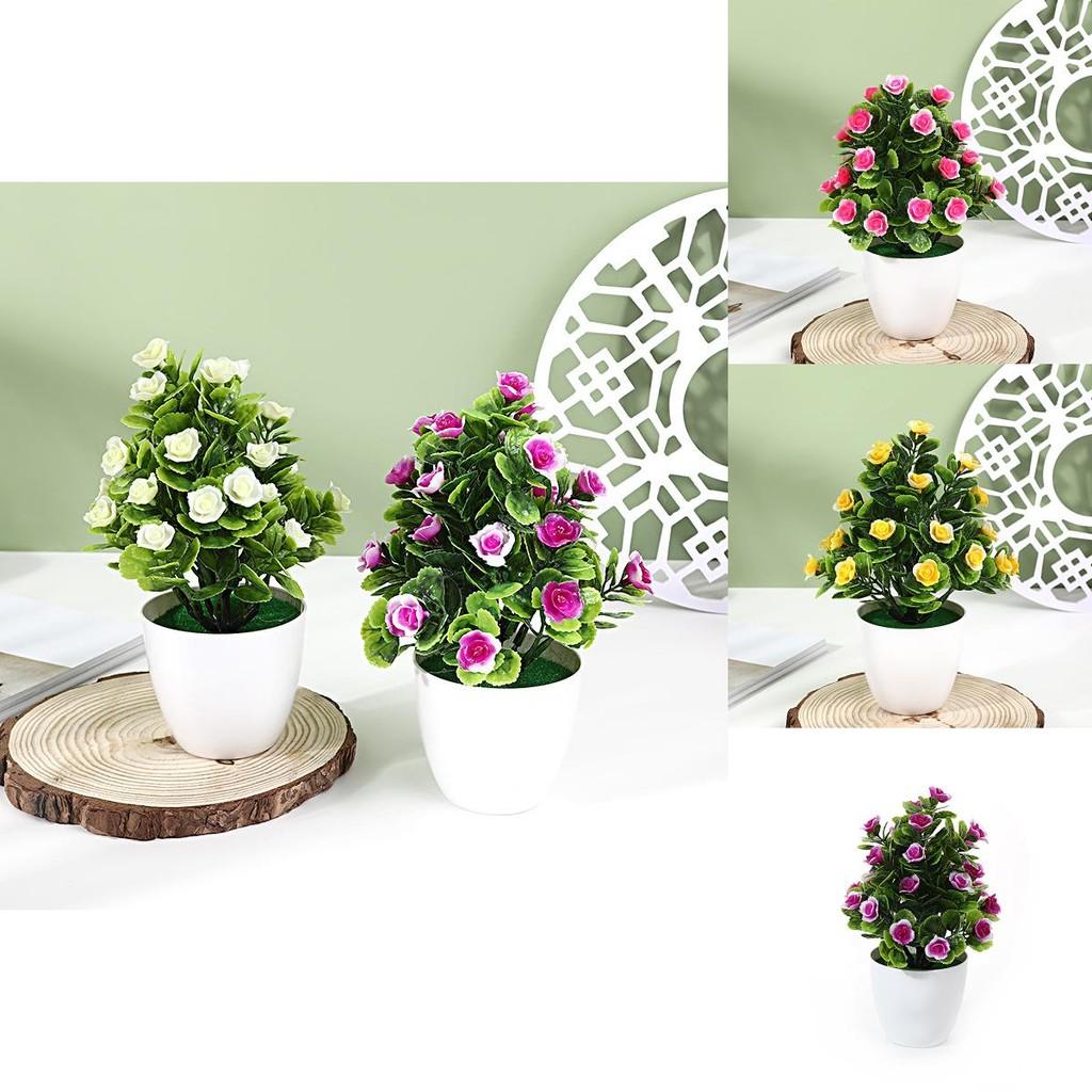 Fake Hibiscus Flower 25pcs Round Small Potted Plants For Coffee Table Ornaments And Scene Decoration