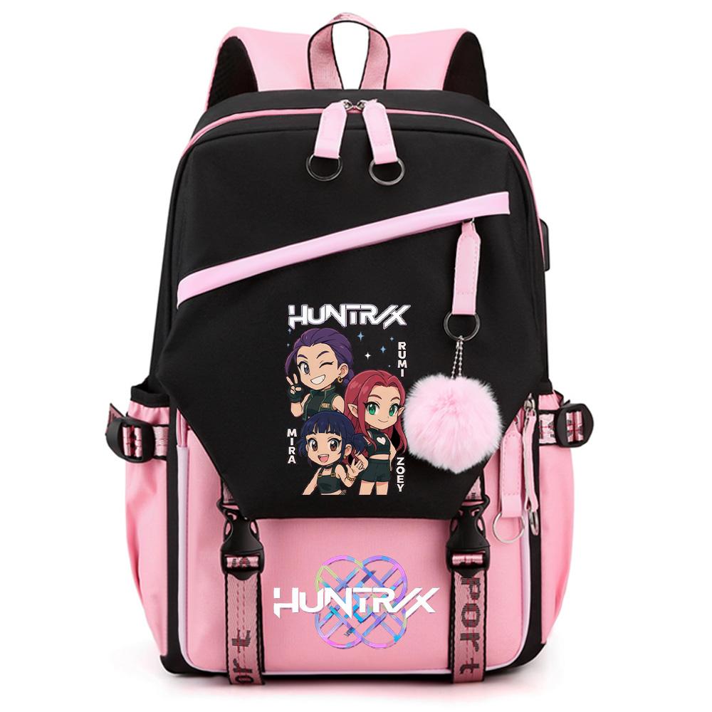 Милый Kpop Рюкзак с принтом Охотников на демонов Большой вместимости для подростка, студента, девочки, мальчика, школьный портфель, сумка для книг, детский подарок, женская водонепроницаемая дорожная сумка, Mochila