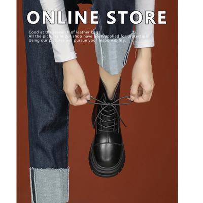 Ботинки Мартина женские новые весенне-осенние одинарные ботинки нишевые с внутренней платформой короткие маленького размера с коротким голенищем