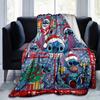 1pc Christmas Stitch Patterned Blanket, Festive Home Decor, Office Throw, Outdoor Picnic Rug, Gift for Kids and Adults