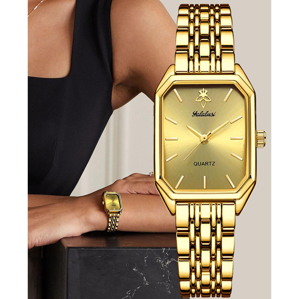 Luxury Square Women Quartz Watch Stainless Steel Bracelet Wristwatch Minimalist Ladies Dress Clock Relogio Feminino