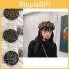 Beret Print Leopard Hat For Women Men Winter Fall Warm And Stylish Retro