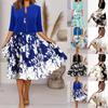 Women 2 Piece Outfits Sets Summer Short Sleeve Floral Print Two-piece Dress Set