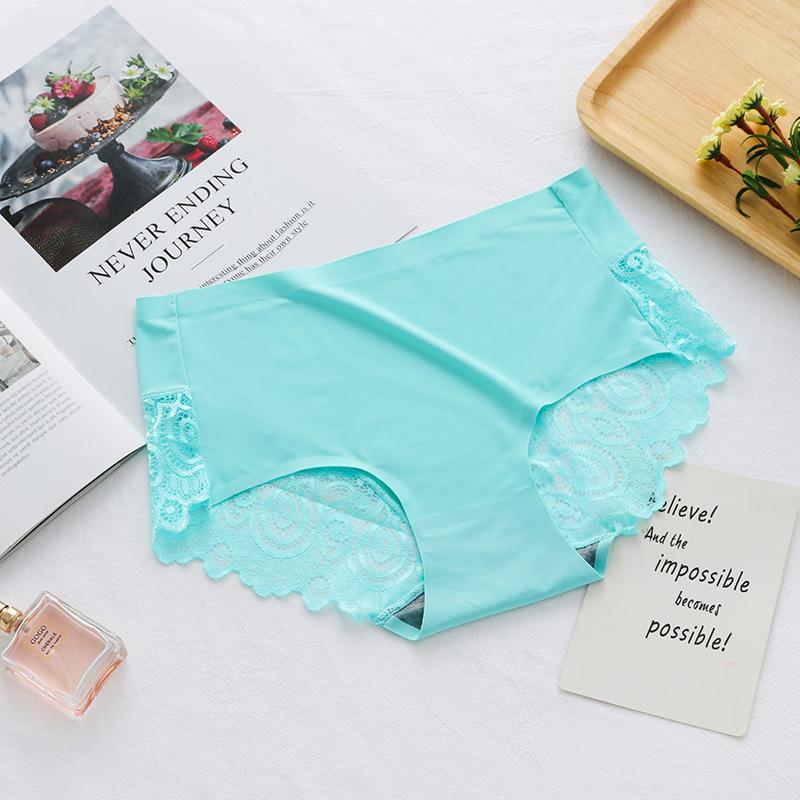 Женское сексуальное нижнее белье Трусики средней посадки Нижнее белье Кружево Чистый цвет Хлопок Женское нижнее белье Трусы