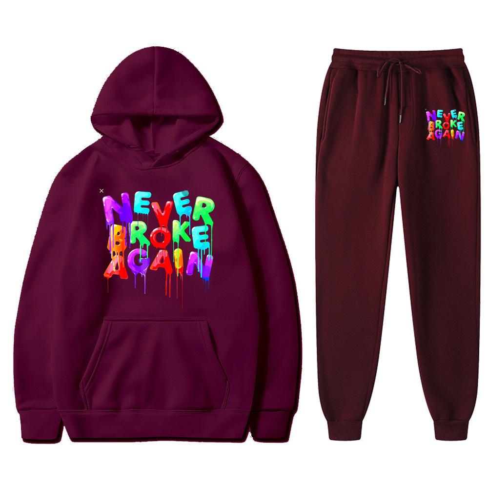 Толстовка с капюшоном Youngboy Never Broke Again, комплект из 2 предметов, спортивный костюм, модный хип-хоп костюм, спортивные штаны для мужчин и женщин, толстовки с капюшоном, спортивные штаны