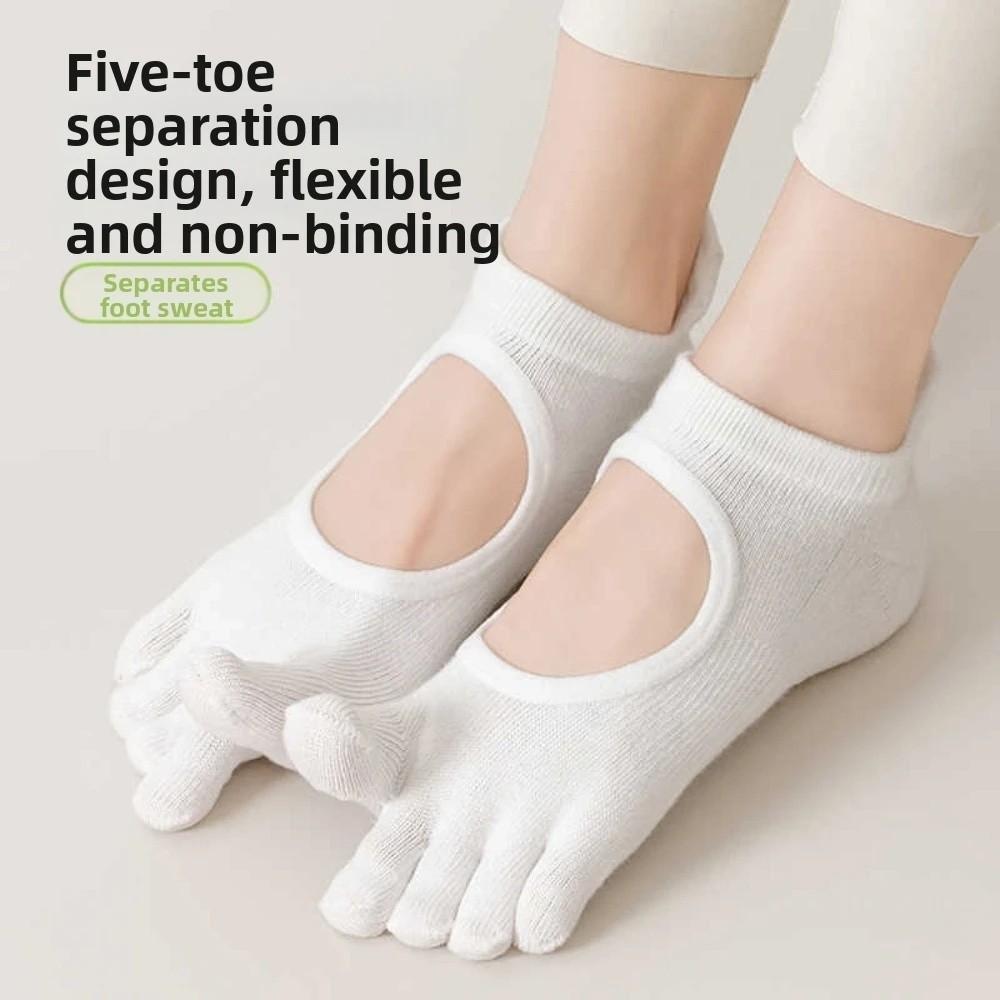 Anti-slip Five-toe Boat Socks Five Finger Floor Toe Socks for Pilates and Fitness