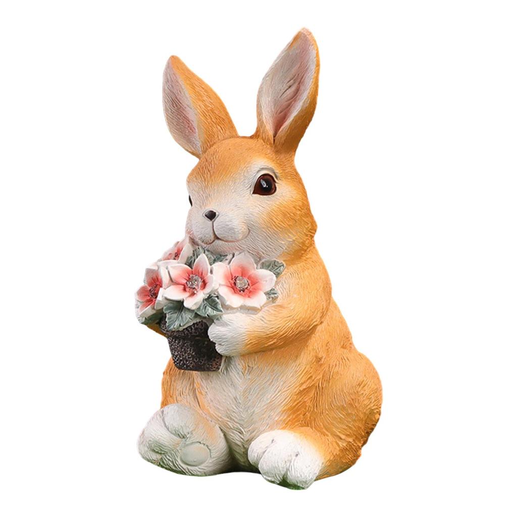 Садовая статуя кролика, креативная скульптура животного для газона, подарка на день рождения в кафе