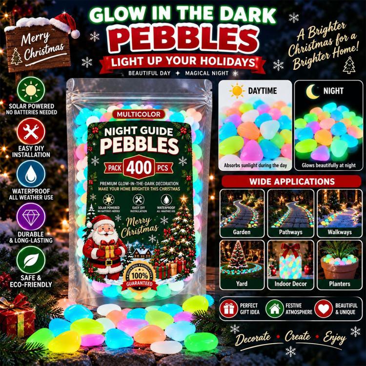 Colorful Glow in the Dark Garden Stones Christmas Luminous Stone