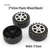 DIY Model Toy Car Wheels with 2mm Hole - Plastic Tires for Handmade Four-Wheel Drive Cars