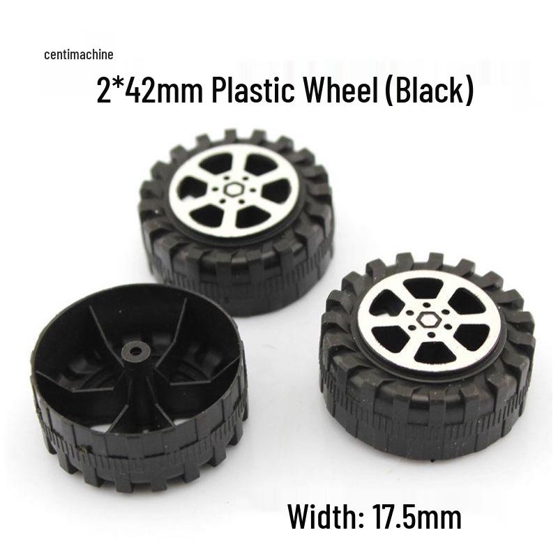 DIY Model Toy Car Wheels with 2mm Hole - Plastic Tires for Handmade Four-Wheel Drive Cars
