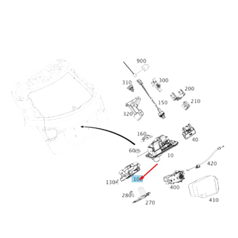 2047400735 Замок-привод замка задней двери для Mercedes Benz ML350 ML550 GLK350 GL350 GL450