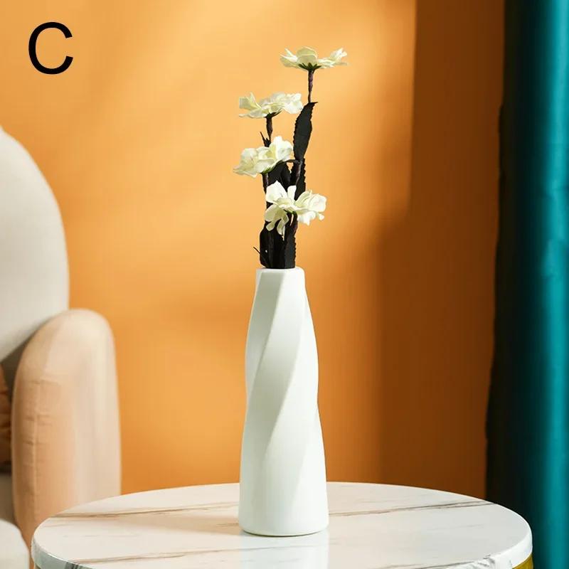 Современная ваза для цветов, белая оранжевая пластиковая ваза, цветочный горшок, корзина, скандинавское украшение для дома, гостиной, цветочная композиция