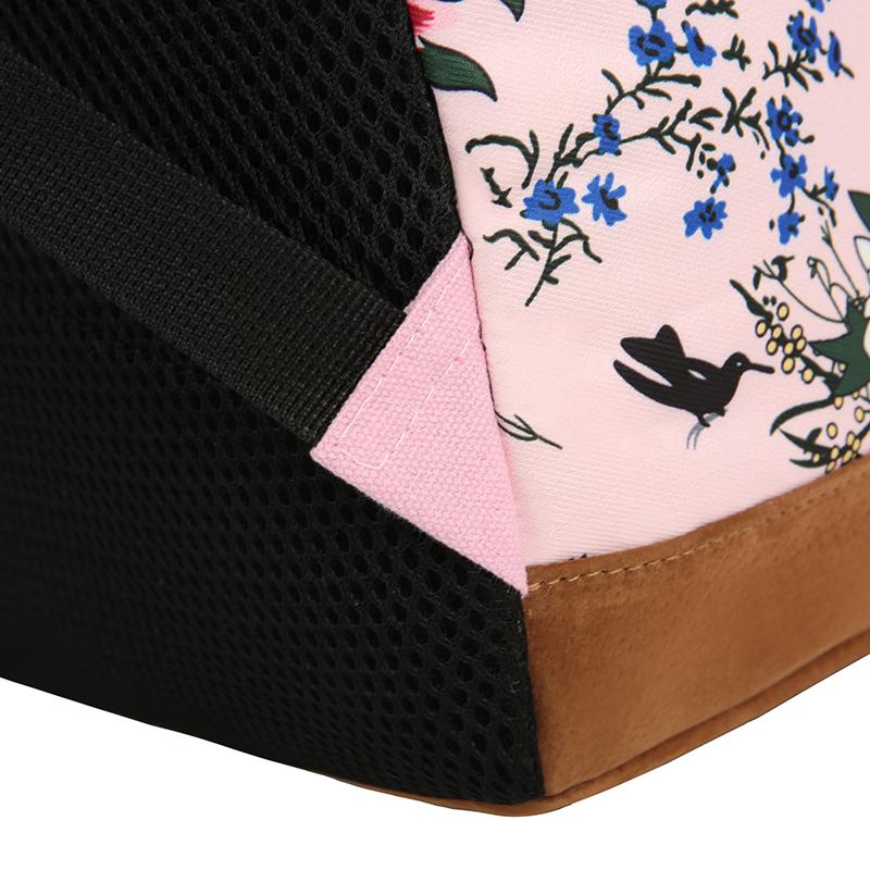 Girl Flower Printed Primary Junior High University Bookbag Lunch Bag Pencil Case 3pcs Backpack Sets Youth School Backpacks