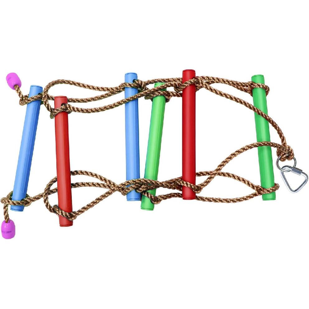 Rainbow Craft 6.6FT Веревка для лазания Лестница ниндзя для детей - Аксессуары для детской полосы препятствий «Воин-ниндзя» - Качели-лестница