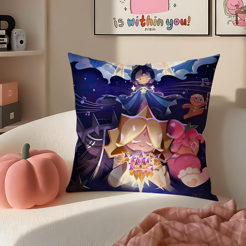 Hot Cute Casual Korean Game CCookie Run Kingdom Cushion Cover Pillowcase Short Plush Invisible zipper Room Sofa Cushion Cover