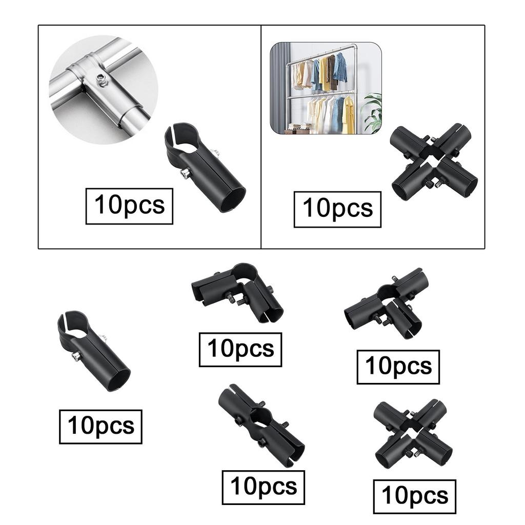 10x Tube Connector Pipe Fitting for Shelf Frame Cabinets Simplified Sheds