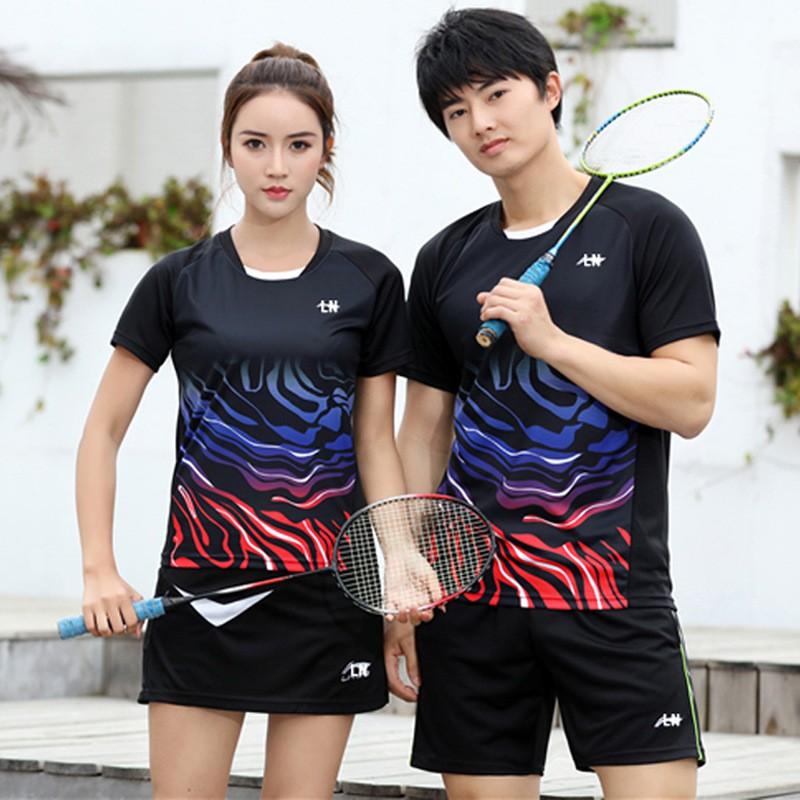 Unisex Badminton Shirt Short Sleeve Quick Dry Sport T-Shirt Training Competition
