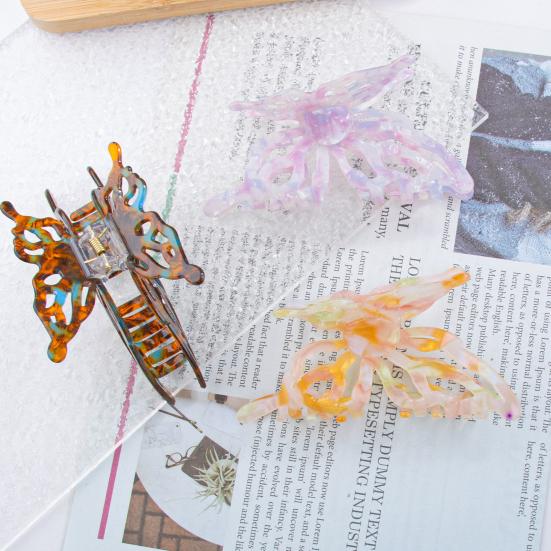 Hair Claw Hollow Butterfly Shape Back Head Shower Clip Strong Grip Medium Size Shark Hair Claw Versatile Hair