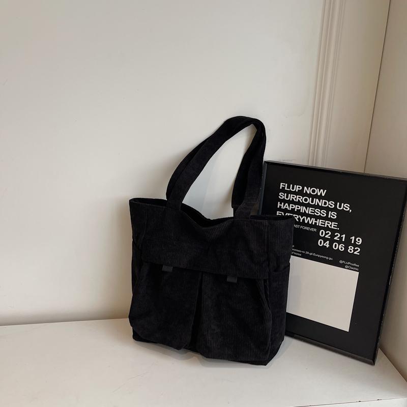 Большая вместительная вельветовая сумка для женщин, сумка через плечо для поездок на работу, сумка-тоут с несколькими карманами