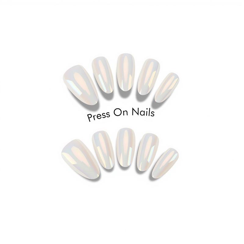 Wear The Mermaid Aurora Magic Mirror Short Fake Nail Transparent Naked Bottom Moonlight Mirror Manicure Patch
