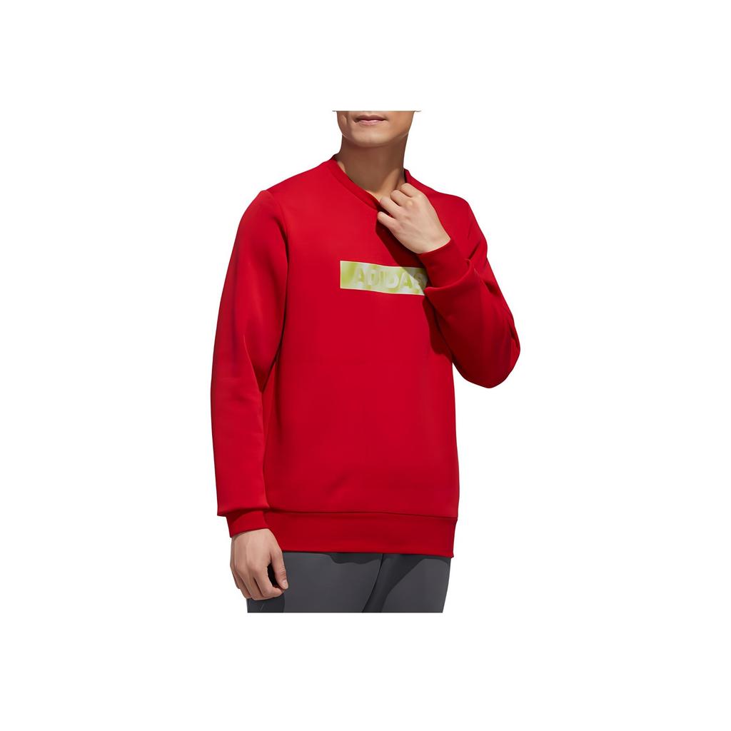 Adidas Повседневный комфортный вязаный пуловер с логотипом алфавита, мужские топы, красный GH4415