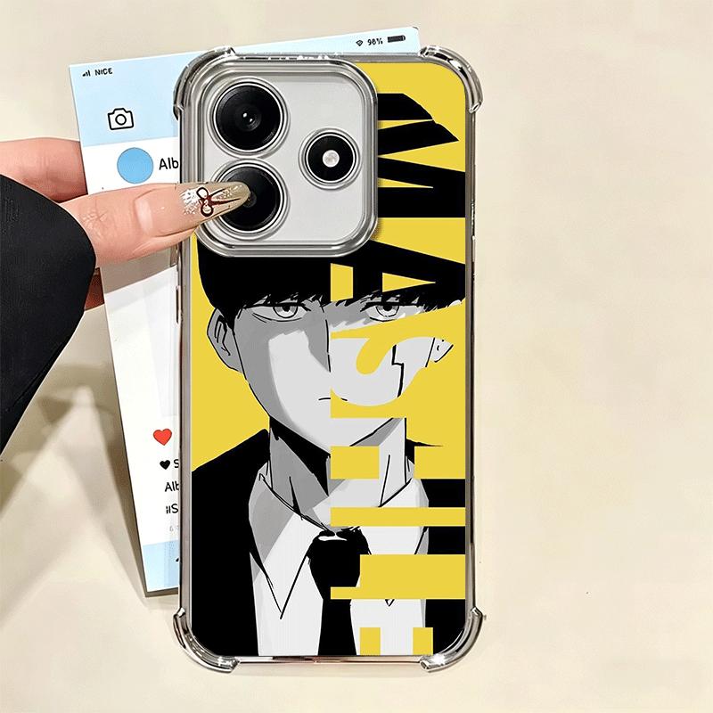 Чехол для телефона Mashle Magic And Muscles Anime с покрытием для Xiaomi Redmi Note 14 15 Pro Plus 13 12 11 11S 11T 10 9S 9 5G Противоударный с воздухом