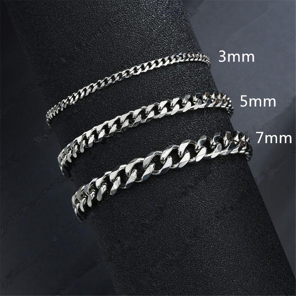 Gifts 3/5/7mm Fashion Men's Classic Cuban Wide Chain Men's Bracelet
