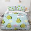 Cartoon Avocado King Queen Duvet Cover Fruit Funny Expression Bedding Set for Kids Teens Adult Green Quilt Cover with Pillowcase