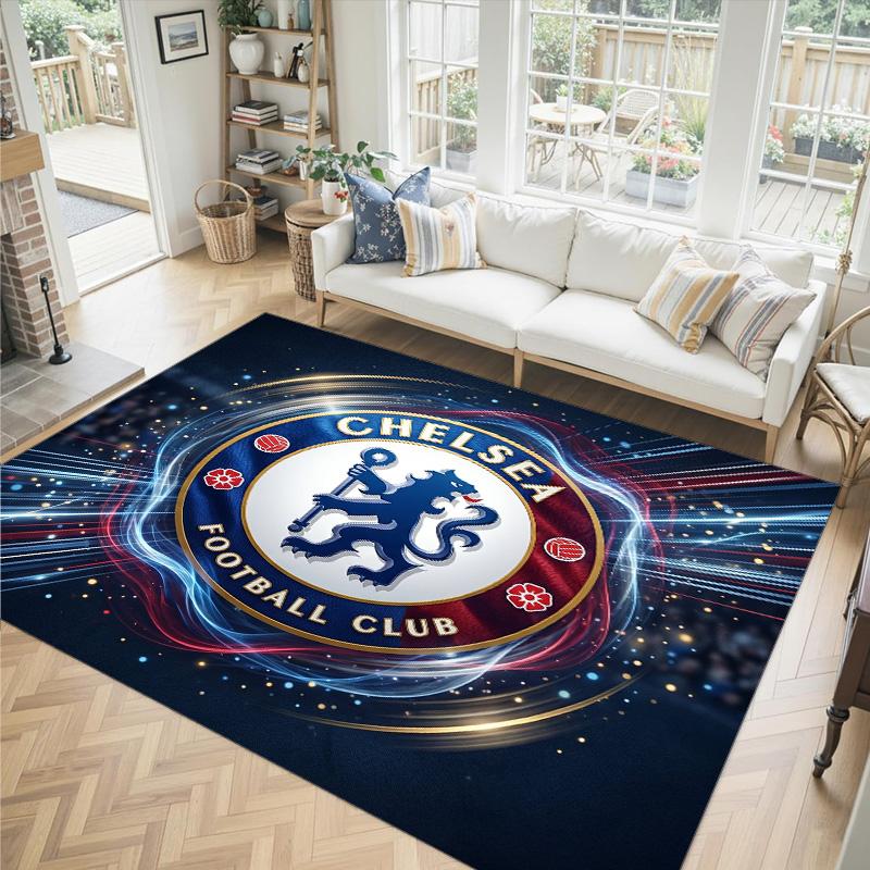 Дизайн Chelsea FC Хрустальный Велюровый Ковер Уютный Не?Нескользящий ковер с принтом для спальни, гостиной, прихожей