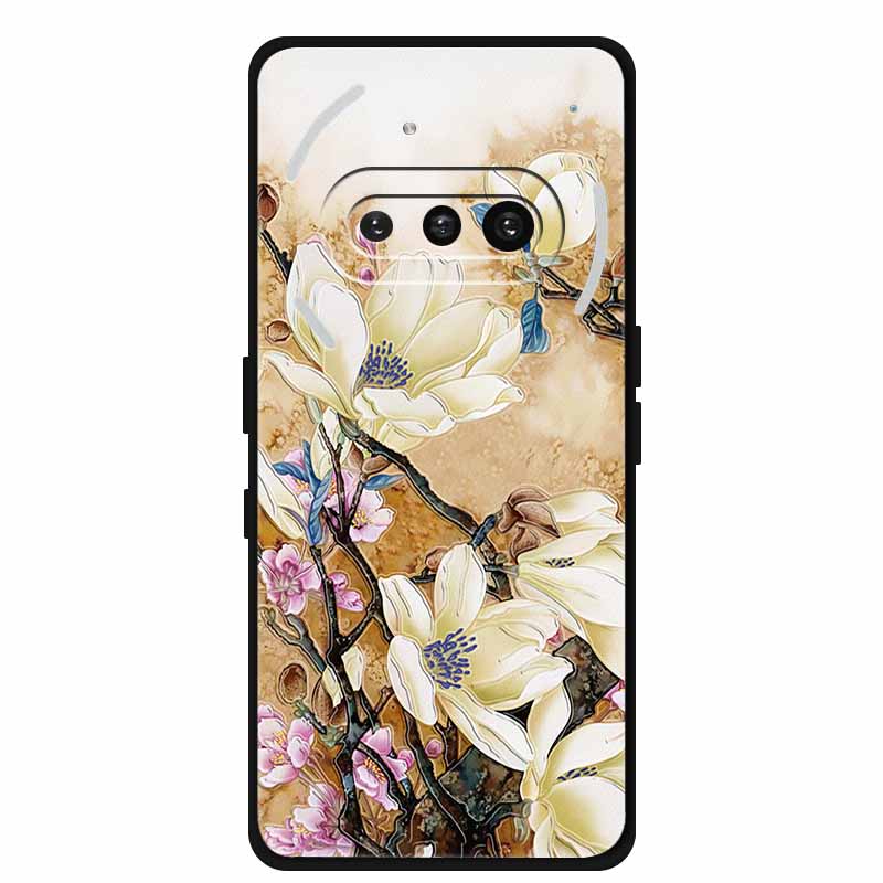 Ни за что Телефон (3a) Чехол 3D Рельефный Цветок Тиснение Черный Силикон Funda Для Nothing Phone 3A A059 3D Задняя Крышка Мультяшный Бампер